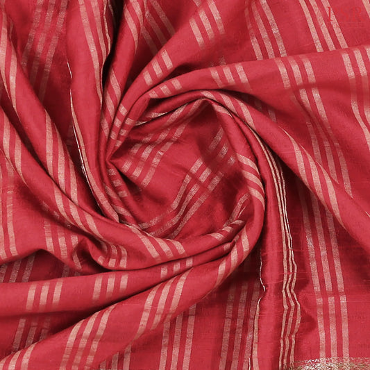 Vintage Red Banaras Jute Silk Saree