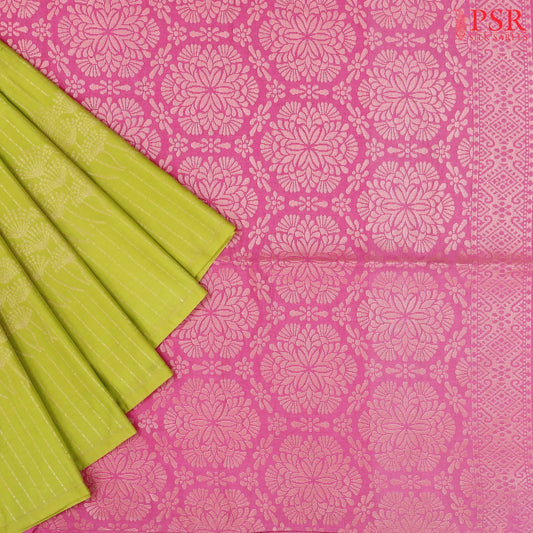 Lemon Green Soft Art Silk Saree