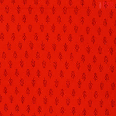 Crimson red Cotton Print Running Material