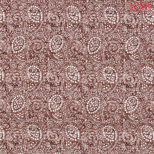Mahogany Brown Linen Print Running Material