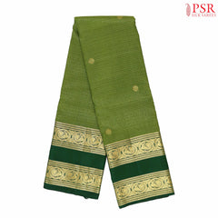 Olive Green Kanchipuram Silk Saree