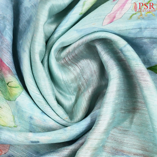 Light Blue Kadhi Tussar Silk Saree