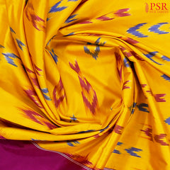 Golden Yellow Pochampally Silk Saree