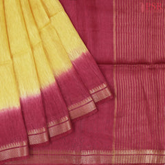 Yellow Semi Tussar Saree