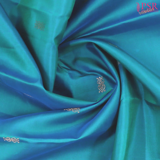 Peacock Blue Fancy Kanchipuram Silk Saree