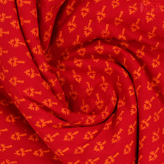 Crimson red Cotton Print Running Material