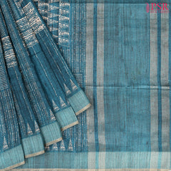 Crystal Teal Semi Tussar Saree