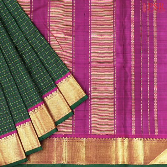 Dark Green Kanchipuram Silk Saree