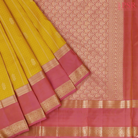 Mustard Yellow Fancy Kanchipuram Silk Saree