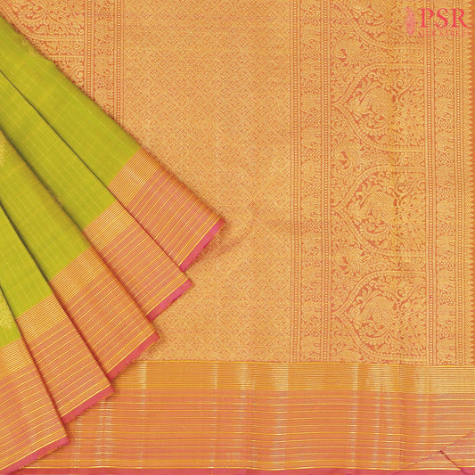 Chartreuse Green Kanchipuram Silk Saree