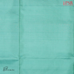 Turquoise Grey Soft Silk Saree