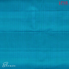 Off White & Light Blue Kanchipuram Silk Saree