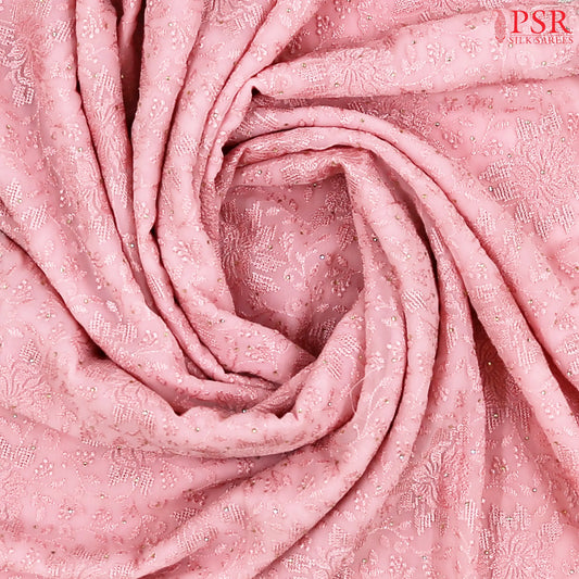 Light Pink Georgette Laser Embroidery Saree