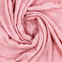 Light Pink Georgette Laser Embroidery Saree