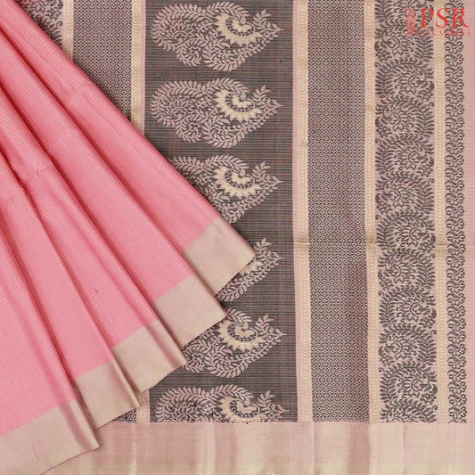 Flamingo Pink Soft Silk Saree