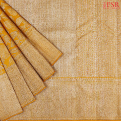 Turmeric Yellow Kanchipuram Jacquard Silk Saree