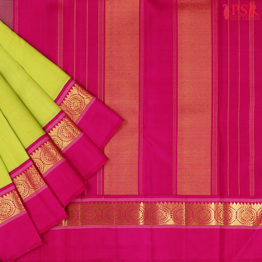 Chartreuse Green Kanchipuram Silk Saree