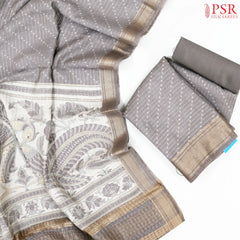 Cool Grey Assam Silk Dress Material