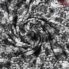 Black & White Modal Silk Saree