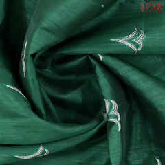 Dark Green Kosa Embroidery Saree