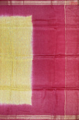 Yellow Semi Tussar Saree