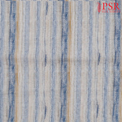 Off White & Blue Silk Cotton Running Material