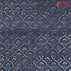 Dark Blue Ajrakh Print Running Material