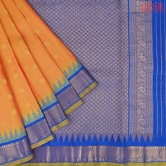 Melon Yellow Gadwal Silk Saree