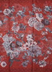 Dark Red Organza Embroidery Saree