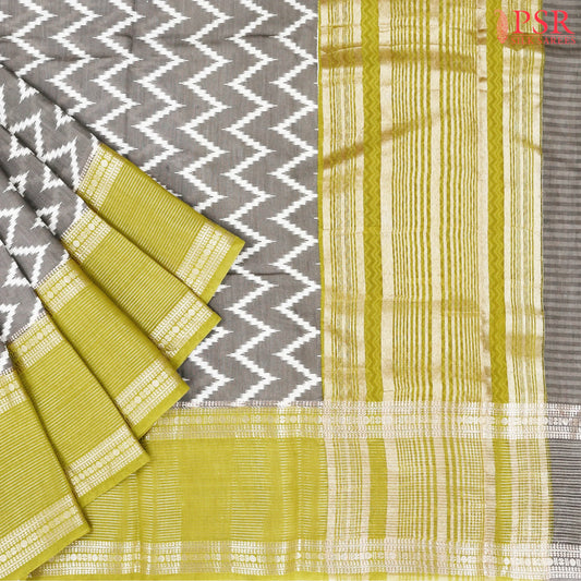 Dark Grey Assam Saree
