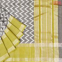 Dark Grey Assam Saree
