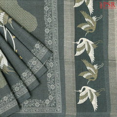 Slate Moss Semi Tussar Saree