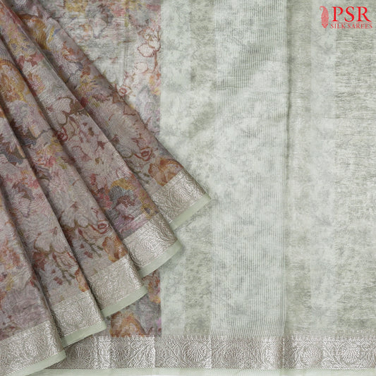 Multicolor Grey Tissue Saree