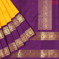 Amber Yellow Kanchipuram Silk Saree