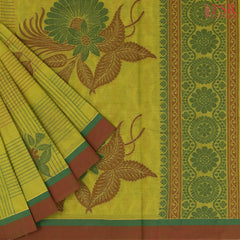 Olive Chartreuse Kovai Cotton Saree