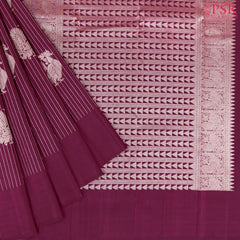 Burgundy Kanchipuram Silk Saree