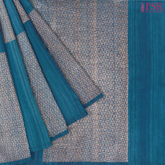Peacock Blue Banaras Jute Silk Saree