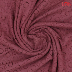 Rich Maroon Hacoba Embroidery Running Material
