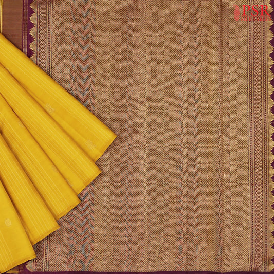 Mustard Yellow Kanchipuram Silk Saree