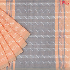 Peach Byloom Cotton Saree