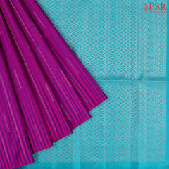 Magenta Pink & Purple Soft Silk Saree