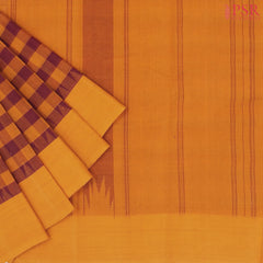 Maroon & Mustard Orange Kanchi Cotton Saree