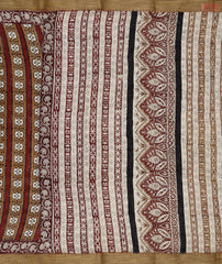 Brown & Maroon Printed Jaipur Cotton Saree
