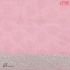 Light Pink Georgette Laser Embroidery Saree
