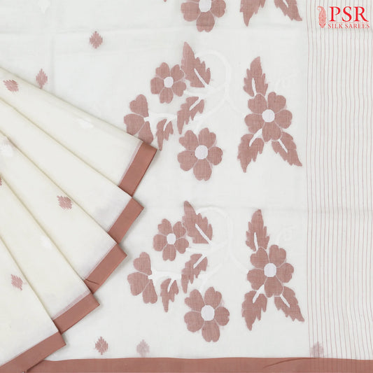 Off White Byloom Cotton Saree