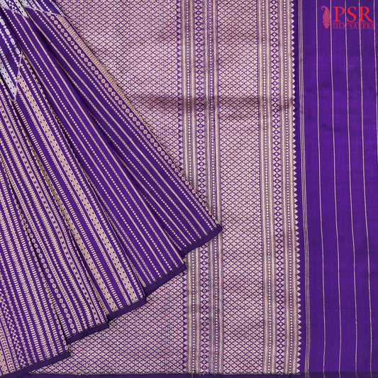 Violet Banaras Silk Saree