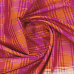 Magenta & Orange Kanchipuram Silk Saree