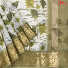 Floral Beige Kota Saree