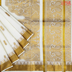 Cream Beige Kerala Cotton Saree