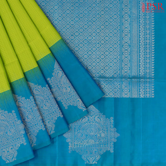 Parrot Green Soft Silk Saree